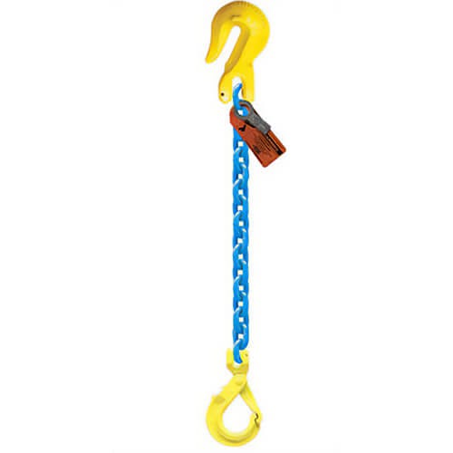 GrabiQ® Single Leg, 1/2 in, Adjustable Chain Sling, GG1-GBK, 5 ft Length, 15000 lb WLL