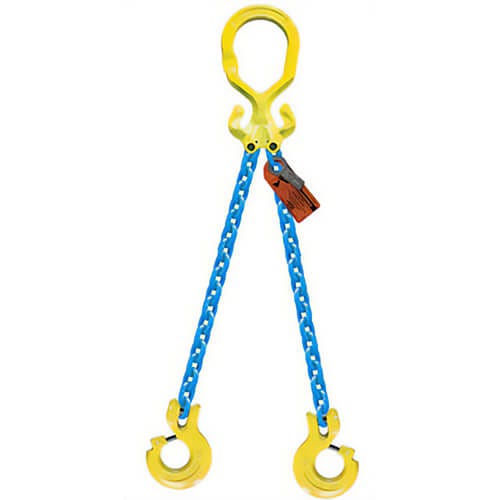 GrabiQ® Double Leg, 1/2 in, Adjustable Chain Sling, MG2-CL, 8 ft Length, 26000 lb WLL