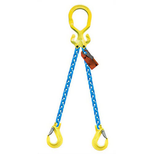 GrabiQ® Double Leg, 1/2 in, Adjustable Chain Sling, MG2-EGKN, 8 ft Length, 26000 lb WLL