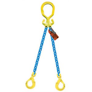 GrabiQ® Double Leg, 5/8 in, Adjustable Chain Sling, MG2-GBK, 10 ft Length, 39100 lb WLL