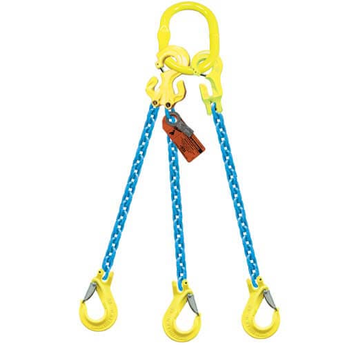 GrabiQ® Triple Leg, 3/8 in, Adjustable Chain Sling, TG3-EGKN, 5 ft Length, 22900 lb WLL