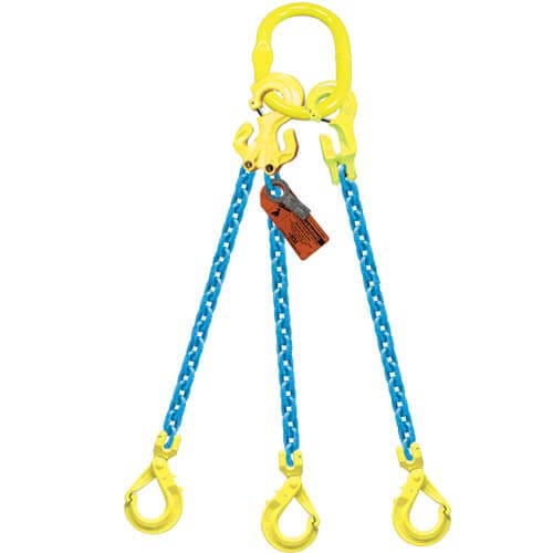 GrabiQ® Triple Leg, 3/8 in, Adjustable Chain Sling, TG3-GBK, 5 ft Length, 22900 lb WLL