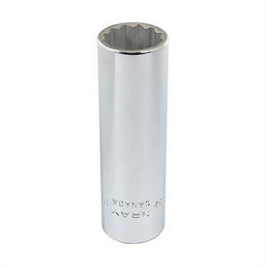 Gray Tools LD22 Deep Socket, Imperial, 1/2 in Square Drive, 11/16 in Hex Socket, 12 Points