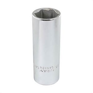 Gray Tools LDS26 Deep Socket, Imperial, 1/2 in, 13/16 in Hex Socket, 6 Points