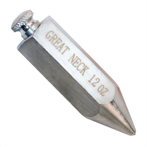 GreatNeck® 12PP Hexagonal Plumb Bob, 12 oz, Steel, Chrome Plated
