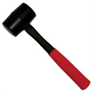GreatNeck® HRM16 Mallet, Non-Marring Face, 2 in Face dia, 16 oz Head, Rubber Head, Rubber Grip Fiberglass Handle