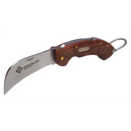 Greenlee® 0652-28 Old Timer® Lock Back Folding Knife, 440C Stainless Steel Hawkbill Blade, 2-5/8 in L Blade, Curved Edge