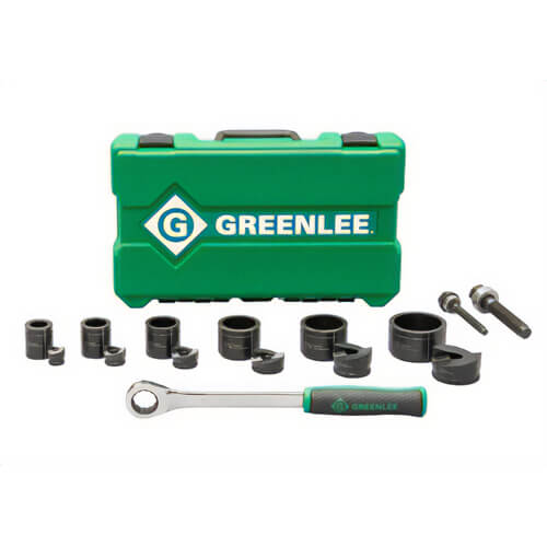 Greenlee® 7238SB Slug-Buster® Knockout Punch Die Kit, 10 ga, 1/2 to 2 in, for Use with 3/8 in, 3/4 in Draw Stud, Mild Steel