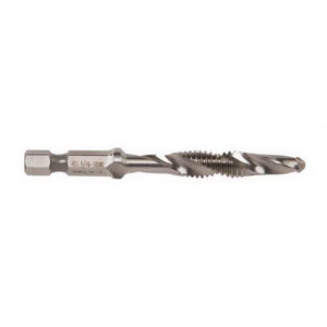 Greenlee® DTAP5/16-18 Combination Drill and Tap, Quick Change Standard Length, 5/16-18 NC, 3-1/4 in OAL, Hex Shank, 1/4 in dia Shank