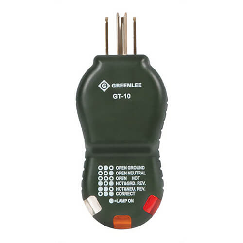 Greenlee® GT-10 GFI Polarity Cube Circuit Tester, 120V AC, Mains, 6.4 in L x 3-1/2 in W