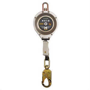 Guardian® 10909 Halo Web SRL Self-Retracting Lifeline with Snap Hook, Swivel Top and Carabiner, 130 to 310 lb Load Capacity, 11 ft L