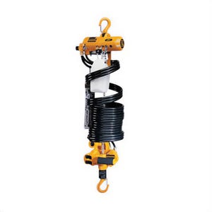 Harrington® AH500M-6.5 Mini-Cat Air Chain Hoist, 500 lb Load, 6-1/2 ft Lifting Height, Hook, 26 CFM, 90 psi