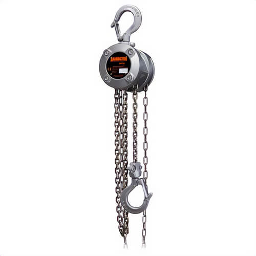 Harrington® CX005-10 Mini Hand Chain Hoist, 0.5 ton Load, 10 ft Lifting Height, 10.2 in Between Hooks, 1 in Hook Opening, 42 lb Rated
