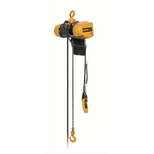 Harrington® EQ010SD-20 Electric Chain Hoist, 1-3/16 in Hook Opening, 2,000 lb Load, 20 ft Lift, 18 in Minimum Hook, 1 ton