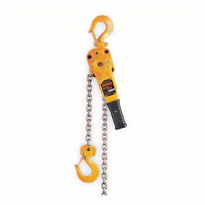 Harrington® LB015-10 Lever Chain Hoist, 1.5 ton Load, 10 ft Lifting Height, 64 lb Rated, 11 ft L Chain, 1-5/16 in Hook Opening