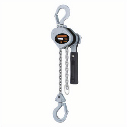 Harrington® LX005-10 Mini Lever Chain Hoist, 0.5 ton Load, 10 ft Lifting Height, 62 lb Rated, 11 ft L Chain, 29/32 in Hook Opening, LX Series