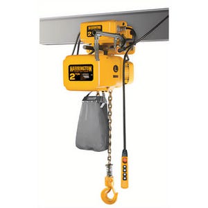Harrington® NERM100L-L15 Electric Chain Hoist Motorized Trolley, 20,000 lb Load, 15 ft Lift, 10 ton