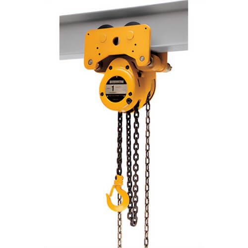 Harrington® NTH030 Navy Trolley Manual Chain Hoist with Push, 10 ft H Lifting, 92 lb Rated, 3 ton