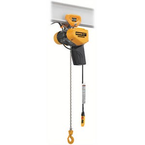 Harrington® SEQP010SD-20 Electric Chain Hoist with Trolley, 1-3/16 in Hook Opening, 2,000 lb Load, 115V, 15 ft Lift, 1 ton