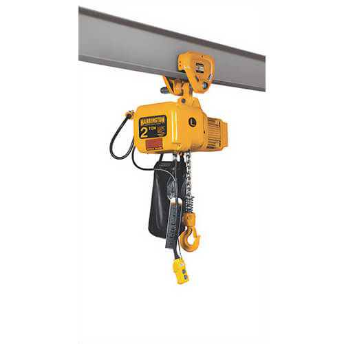 Harrington® SNERP030C-20 Electric Chain Hoist with Trolley, 1-11/16 in Hook Opening, 6,000 lb Load, 115/230V, 20 ft Lift, 3 ton