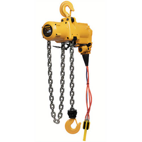 Harrington® TCK6000-P2-10 Air Chain Hoist, 6 ton Load, 10 ft H Lifting, Hook Suspension, 124/152 cu-ft/min Air Flow, 90 psi