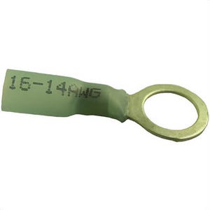 Hillsdale Terminal 40103 Heat Shrink Ring Terminal, 16-14 ga, 3/8 in Ring, 100 pk