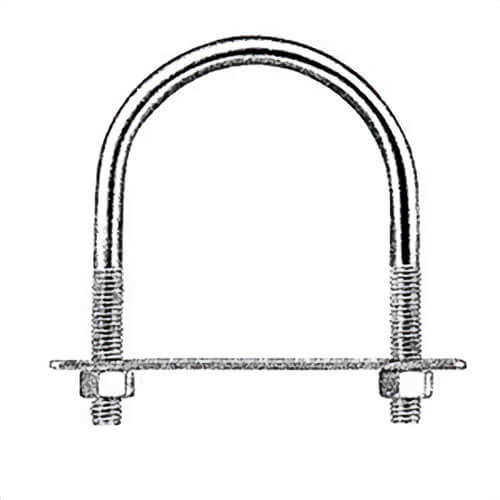 Hindley 11196 Long Standard U-Bolt, 1 in Pipe, 5/16-18, 2-1/2 in L Inside, Zinc Chromate, Steel