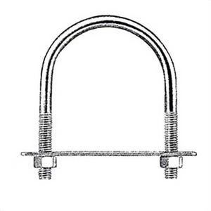 Hindley 11229 Long Standard U-Bolt, 3 in Pipe, 3/8-16, 4-5/8 in L Inside, Zinc Chromate, Steel