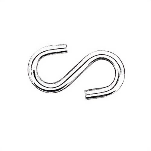 Hindley 11717 Heavy Open S-Hook, 1-1/4 in, Zinc Chromate Plated, 1-1/4 in L