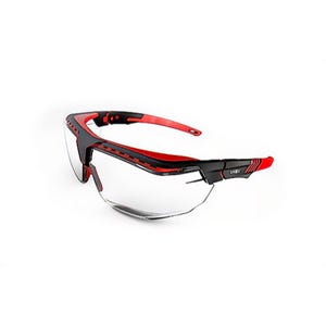 Uvex® by Honeywell S3851 Avatar Safety Glasses, Clear, Black/Red Frame, 10 ea