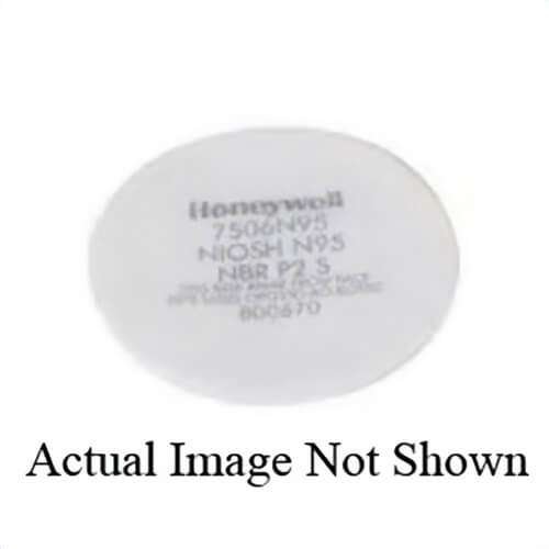 North® by Honeywell 7506R95 Pad Filter, Use with Full or Half Mask Respirators, White