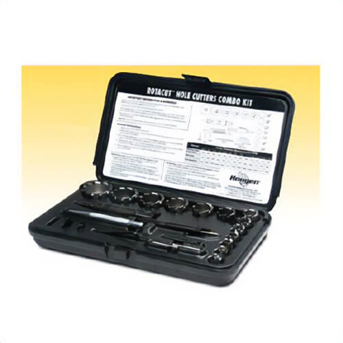 Hougen® 11087 RotaCut™ Combo Kit, 5/16 in dia Min Cutter, 1-1/2 in dia Max Cutter, 1/4 to 1/2 in D Cutting, 19 pc