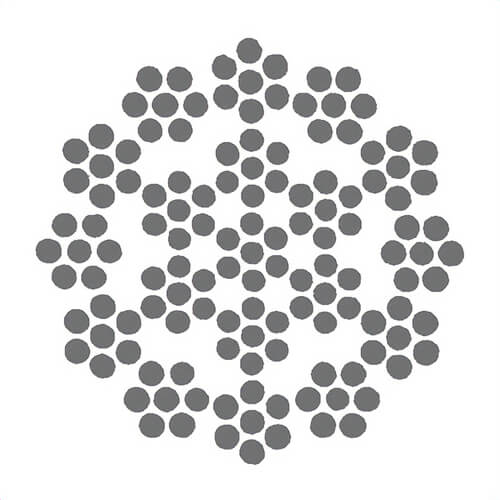 HSI® 1/2 in, Rotation-Resistant Wire Rope, 19x7, EIPS, Right Regular Lay, IWRC, Bright, Import, Per Foot