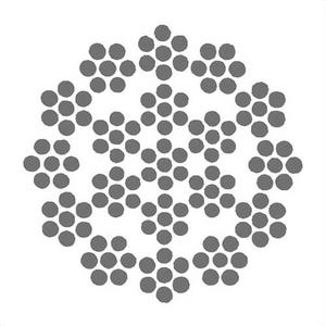 HSI® 5/16 in, Rotation-Resistant Wire Rope, 19x7, EIPS, Right Regular Lay, IWRC, Bright, Import, Per Foot