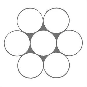 HSI® 1/4 in, Guy Strand Cable Wire Rope, 1x7, Galvanized, ASTM A475 Class A EHS Zinc Coated Steel, Import, Per Foot