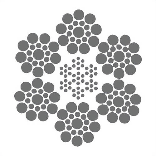 HSI® 1/8 in, Wire Rope, 6x19, Phosphor Bronze, Made in USA, Per Foot