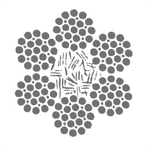 HSI® 3/4 in, Wire Rope, 6x25, Filler Wire, EIPS, Right Regular Lay, Fiber Core, Bright, Import, Per Foot