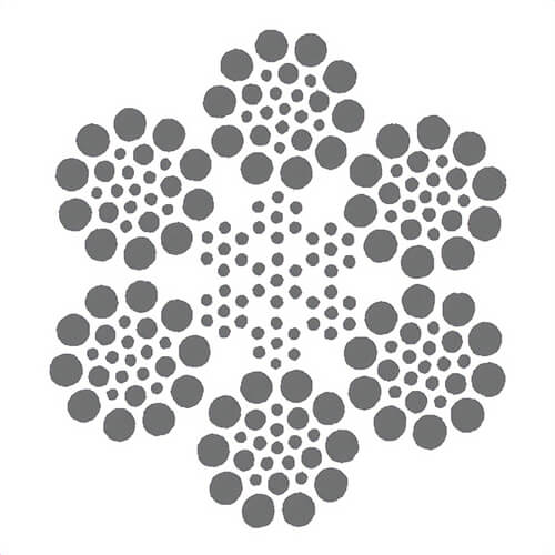 HSI® 1/2 in Compact 6 Wire Rope, 6x26, Made in USA, Per Foot