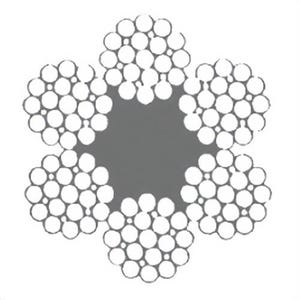 HSI® 5/16 in, Wire Rope, 6x31, Filler Wire, EIPS, Right Regular Lay, Fiber Core, Made in USA, Per Foot