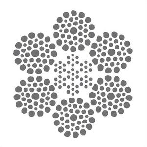 HSI® 3 in, Class A Wire Rope, 6x36, Warrington Seale, Right Regular Lay, IWRC, Dry Galvanized, Import, Per Foot