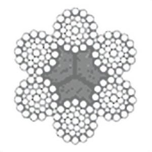 HSI® 1/2 in, Type 316 Stainless Steel Cable Wire Rope, 6x36, Warrington Seale, Made in USA, Per Foot