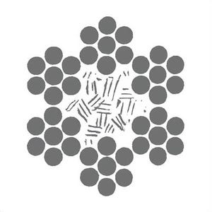 HSI® 3/8 in-7/16 in, Class A Wire Rope, 6x7, Galvanized, Coated, Import, Per Foot