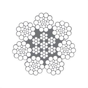 HSI® 1 in, Wire Rope, 7x25, EIPS, Right Regular Lay, Plastic Cushion, Per Foot