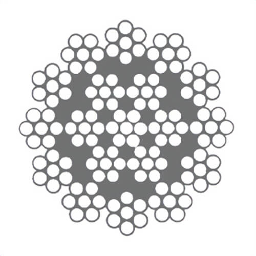 HSI® 1/8 in-3/16 in, Aircraft Cable, 7x19, Clear PVC Coated, Import, Per Foot