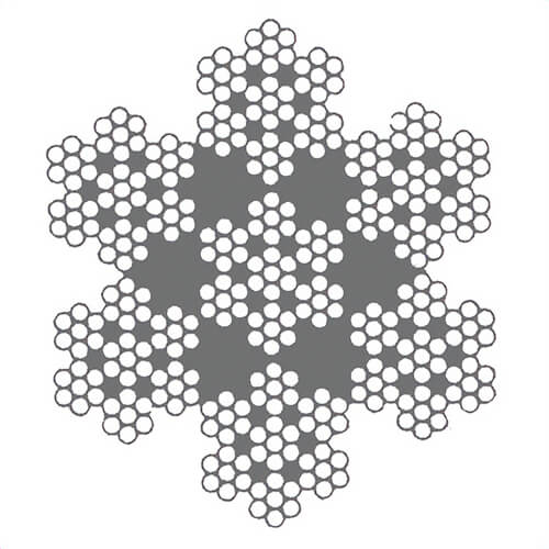 HSI® 3/8 in, Cable-Laid Wire Rope, 7x7x7, Galvanized, Import, Per Foot