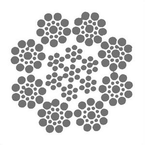 HSI® 9/16 in, Sandline Wire Rope, 8x19, Filler Wire Seale, Right Regular Lay, IWRC, Import, Per Foot