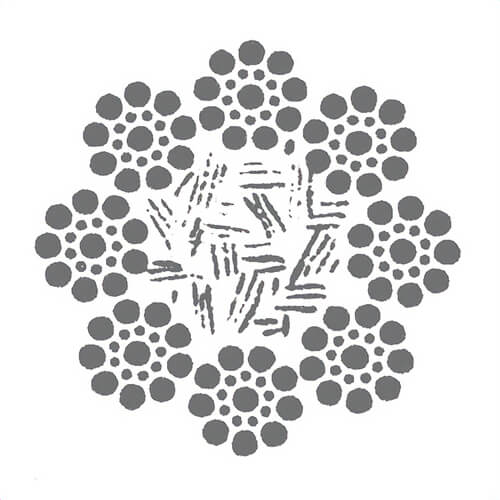 HSI® 1/2 in, Rotation-Resistant Wire Rope, 8x19, Seale, Right Regular Lay, Fiber Core, Import, Per Foot