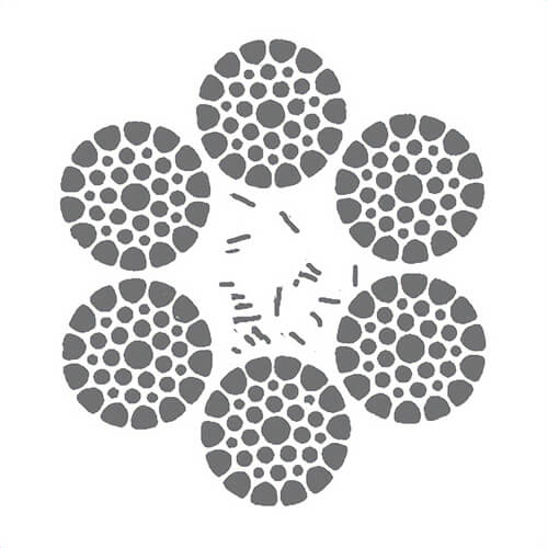 HSI® 3/4 in Compact Wire Rope, 6x31, IWRC, Import, Per Foot