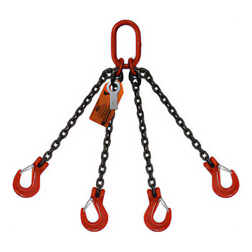 HSI Quad Leg Chain Sling, Eye Hook Ends, Hanes Supply Inc.