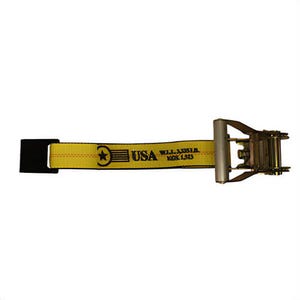 Nylon Ratchet Binder, 2 in x 27 ft, Flat Hook End, 3,333 lb WLL